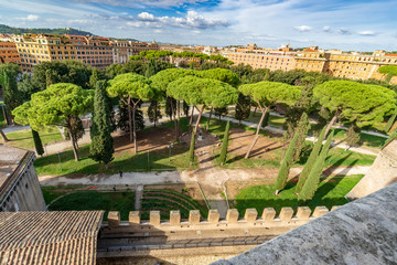 Castel Sant Angelo or Mausoleum of Hadrian in Rome Italy, built in ancient Rome, it is now the...