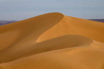 Big sand dune in Sahara desert