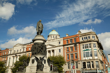The Daniel O 'Connell monument on O'Connell Street, Dublin, Ireland