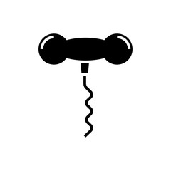 Little corkscrew black icon, concept illustration, vector flat symbol, glyph sign.