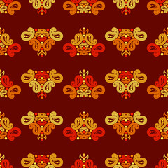 Paisley ornament. Buta. Polka dots. Ikat. Traditional ornament. Vector illustration for web design or print.