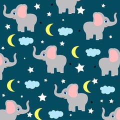 cute elephant illustration nursery decor poster 