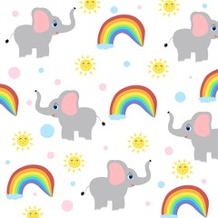 cute elephant illustration nursery decor poster 