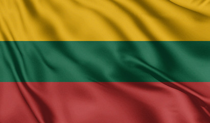 Waving flag of the country of the European Union. 3d illustration