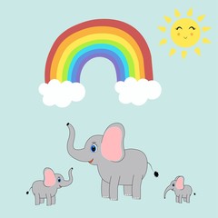 cute elephant illustration nursery decor poster 