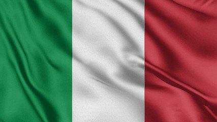 Waving flag of the country of the European Union. 3d illustration