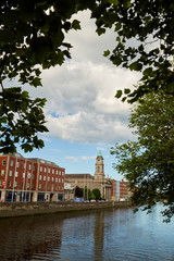 A view along the quays in Dublin City, Ireland