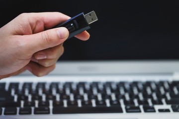 usb flash drive in hand