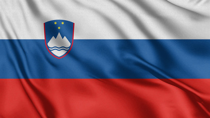 Waving flag of the country of the European Union. 3d illustration