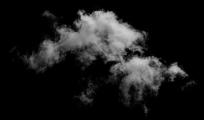 Fototapeta na wymiar White cloud isolated on black background ,Textured smoke ,brush effect