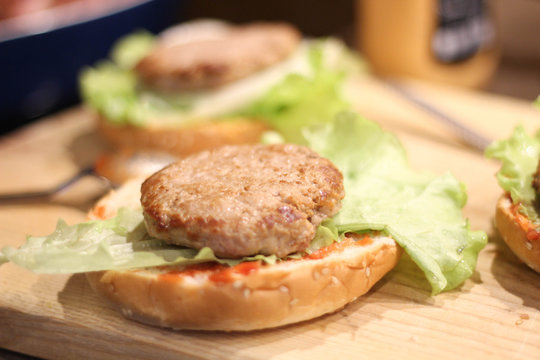 Fresh tasty burger. Burgers made from anything other than beef. It is there really such a thing as a good burger. Stock photo