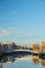 The Ha'penny bridge in Dublin City, Ireland