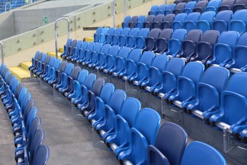 Blue stadium chairs