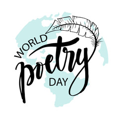 Hand lettering calligraphy world poetry day  - obrazy, fototapety, plakaty