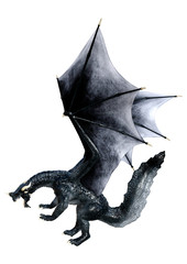 3D Rendering Fairy Tale Dragon on White