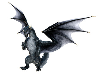 3D Rendering Fairy Tale Dragon on White