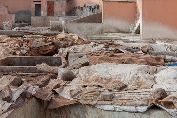 Einblicke ins Gerberviertel in Marrakesch, Marokko