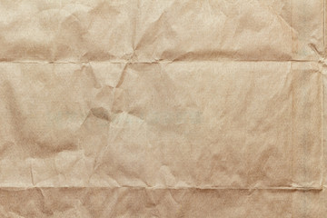 Crumpled craft paper, cardboard texture background