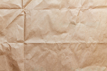 Crumpled craft paper, cardboard texture background