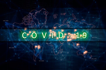 Coronavirus outbreak world map abstract illustration