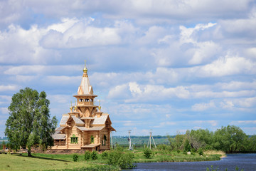 Fototapeta premium Dome church with cross for people coming and praying.