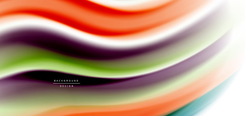 Silk smooth lines on white, liquid fluid color waves. Vector Illustrations For Wallpaper, Banner, Background, Card, Book, Illustration, landing page, cover, placard, poster, banner, flyer, design