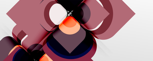 Abstract background - geometric cut paper design flower or square shape composition. Vector Illustration For Wallpaper, Banner, Background, Card, Book Illustration, landing page