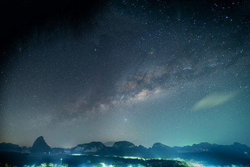 Milky way galaxy in Phuket,Thailand.