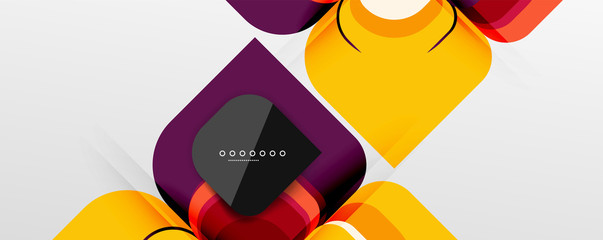 Abstract background - geometric cut paper design flower or square shape composition. Vector Illustration For Wallpaper, Banner, Background, Card, Book Illustration, landing page