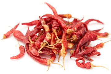 A pile of dried peppers