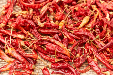 A pile of dried peppers