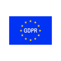 General Data Protection Regulation GDPR symbol. European Union flag vector illustration. 