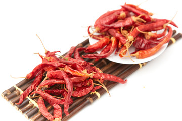 A pile of dried peppers