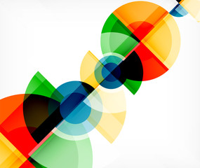 Obraz premium Abstract background, circle and triangle design round shapes overlapping. Geometric trendy template. Vector Illustration For Wallpaper, Banner, Background, Card, Book Illustration, landing page