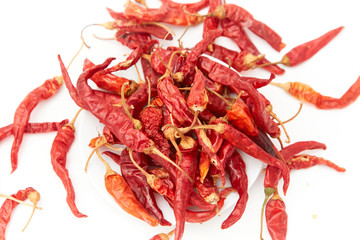 A pile of dried peppers