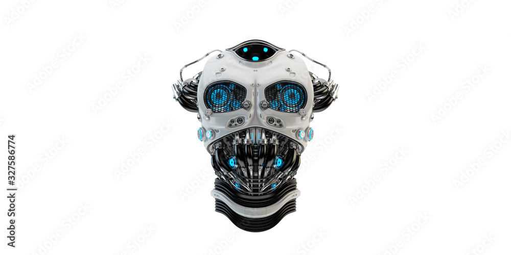 Wall mural futuristic robot body part for replacement, 3d rendering of armless robotic torso
