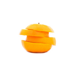 Obraz na płótnie Canvas orange and slice isolated on white background