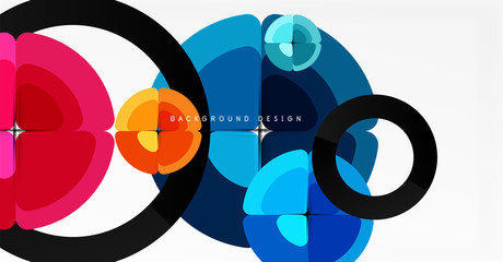 Abstract background, trendy color circles geometrical composition. Vector Illustration For Wallpaper, Banner, Background, Card, Book Illustration, landing page