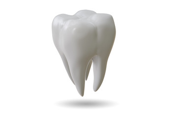 White tooth in dental concept - 3d rendering