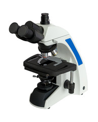 Biological microscope  on a white background
