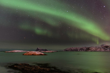 Aurora boreal en la Laponia noruega, en el círculo polar ártico. Sommaroy, Nordland en Noruega © gurb101088