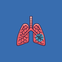 Infected human lungs vector illustration for TBC Day