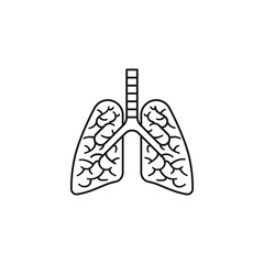 Infected human lungs vector icon