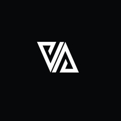 Creative and Minimalist Letter VA Logo Design Icon | Editable in Vector Format in Black and White and Color