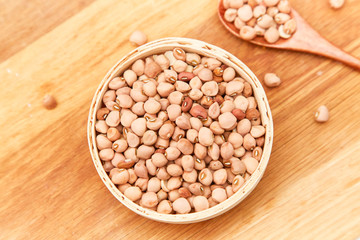 Cowpea seeds in the bamboo basket