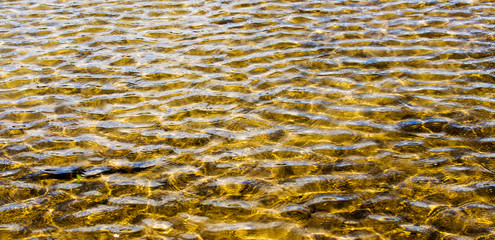 Wavy surface of clear water
