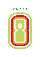 Happy women s day. Text with logo.