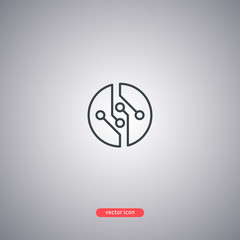 Tech icon isolated on gray background. Modern line style.