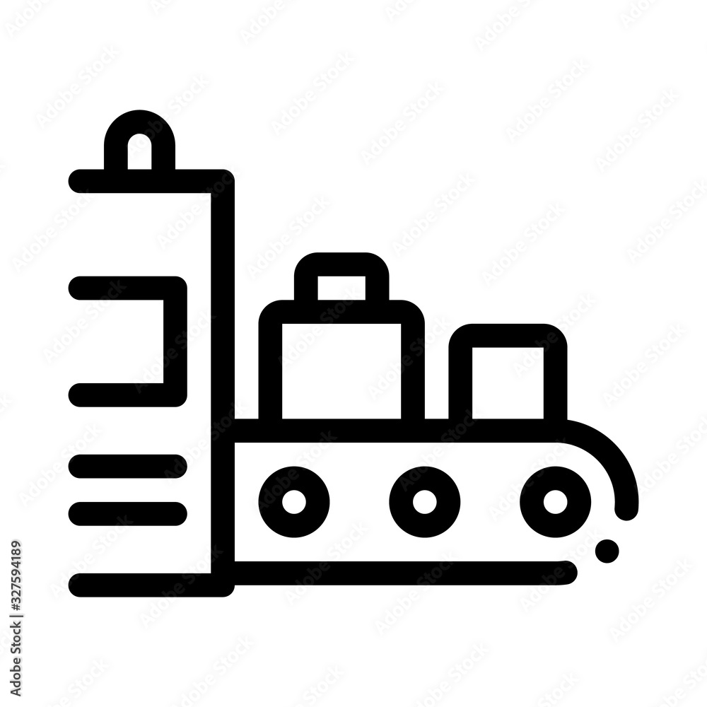 Wall mural Luggage Security System Icon Thin Line Vector. Airport X-ray Equipment For Checking Passenger Baggage Concept Linear Pictogram. Monochrome Outline Sign Isolated Contour Symbol Illustration - Wall murals