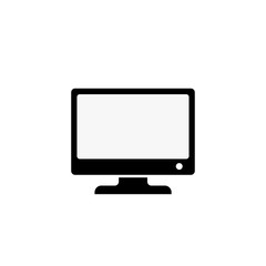 Vector computer monitor icon design. Flat PC screen symbol